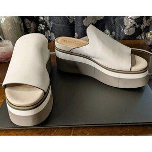 Naked Feet Flow In Mist Platform Leather Wedge Sandal Womens Size 8.5